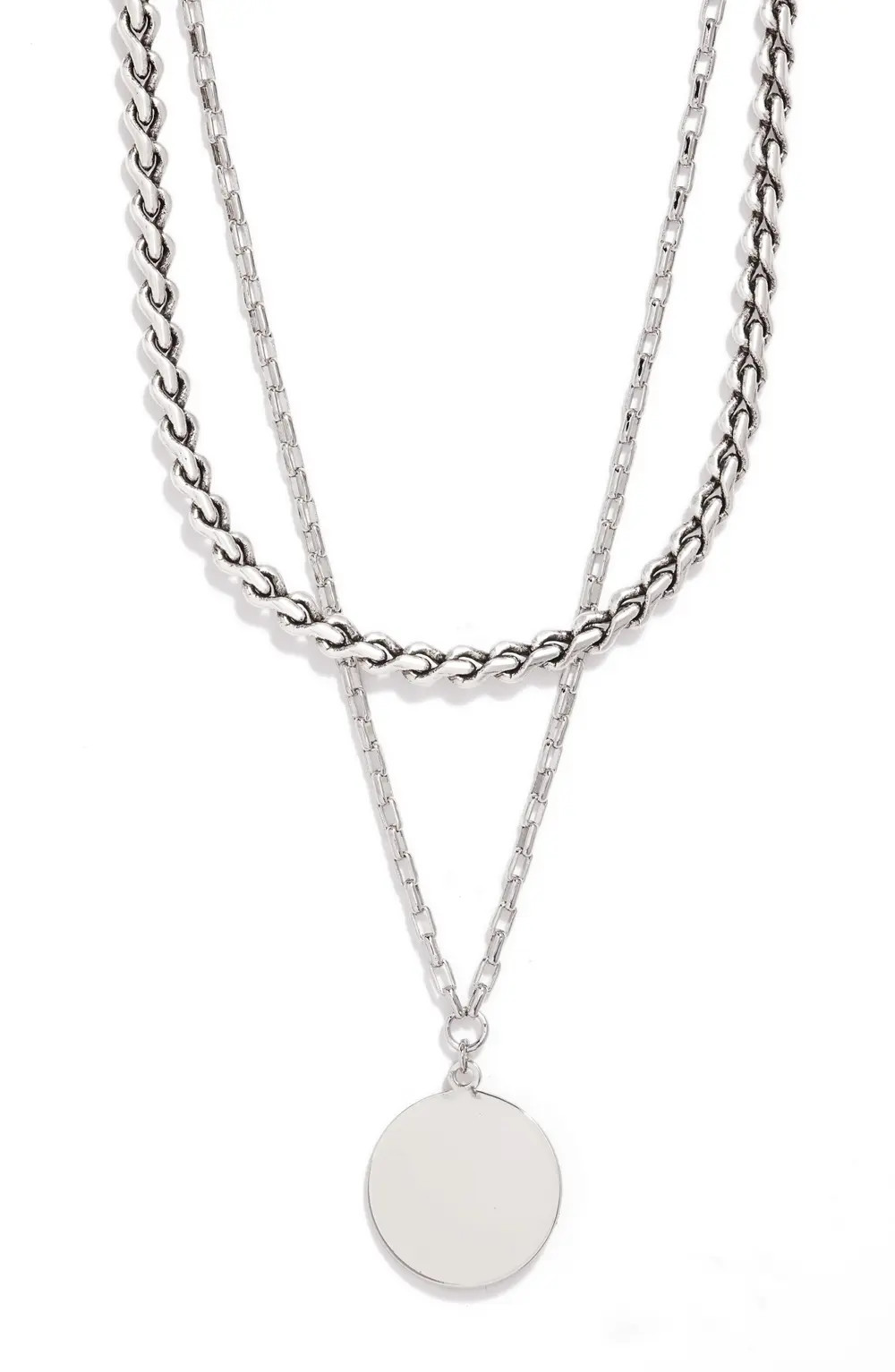 Nordstrom Layered Medallion Pendant Necklace in Silver at Nordstrom | Nordstrom Canada