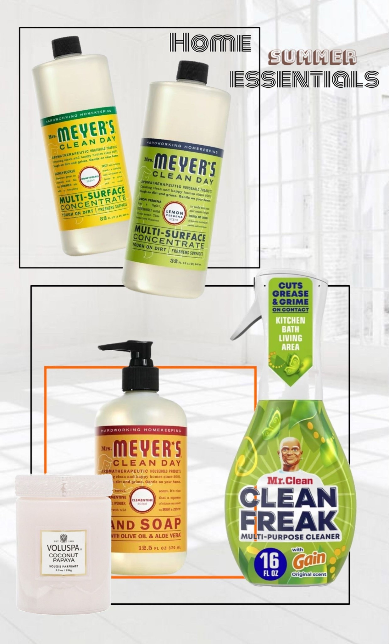 Summer home reset ✨ Rounded up my favorites for keeping my house on clean girl aesthetic ✨🤍 but added a Summer season twist for the scents and suds I am right now. Diffuser vibes all evening. Light , linen , breezy , fresh . #homedecor #homeinspo #homerefresh  #ltkhome #cleanaesthetic #apartmentdecor #scents #cleanscents #meyers #reviews  Walmart finds #walmartfinds #walmartrollback #rollbacks

#LTKSeasonal #LTKFamily #LTKHome