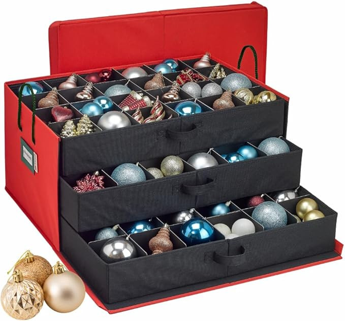 HOLDN’ STORAGE Christmas Ornament Storage Container Box with Dividers - Stores up to 72-4" Orna... | Amazon (US)