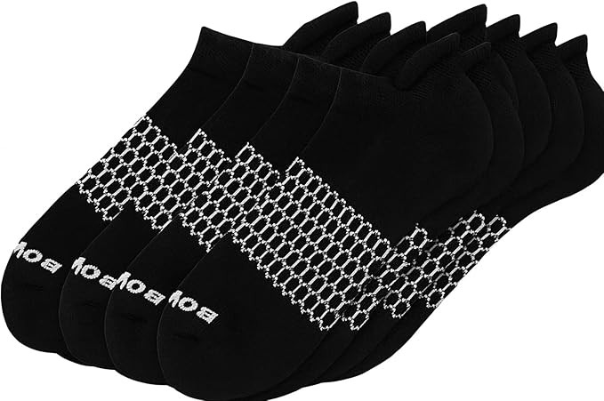 BOMBAS Men's Solid Ankle Large Socks, (6 Pairs) Black Ankle Large Socks | Amazon (US)