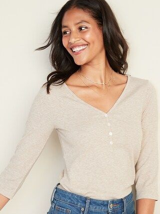 Slim-Fit Rib-Knit Henley for Women | Old Navy US