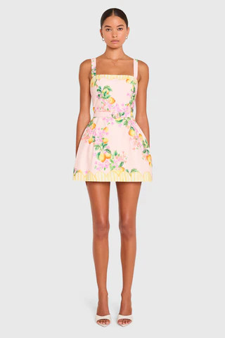 Amanda Uprichard Judie Romper in Limoncello in Limoncello Print - Size XL | Amanda Uprichard