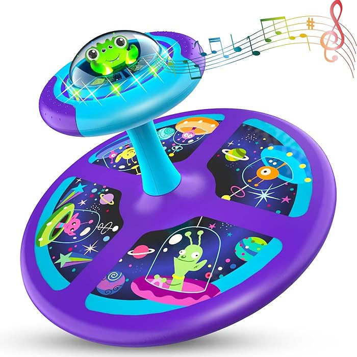 HAPPY OTTER Sit and Spin Toy for Toddlers, Interactive 360° Sit N Spin with Colorful LED Lights ... | Amazon (US)