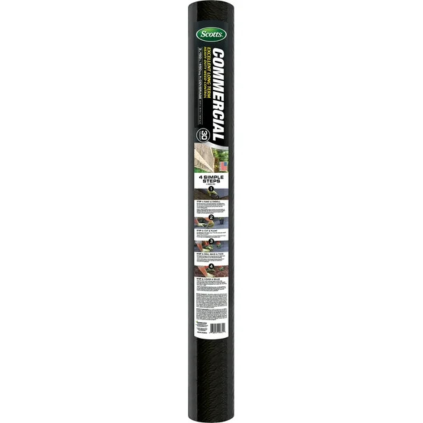 Scotts Commercial Weed Barrier Fabric 3' x 150', Polyester, Black, 3 feet Wide and 150 feet Long | Walmart (US)