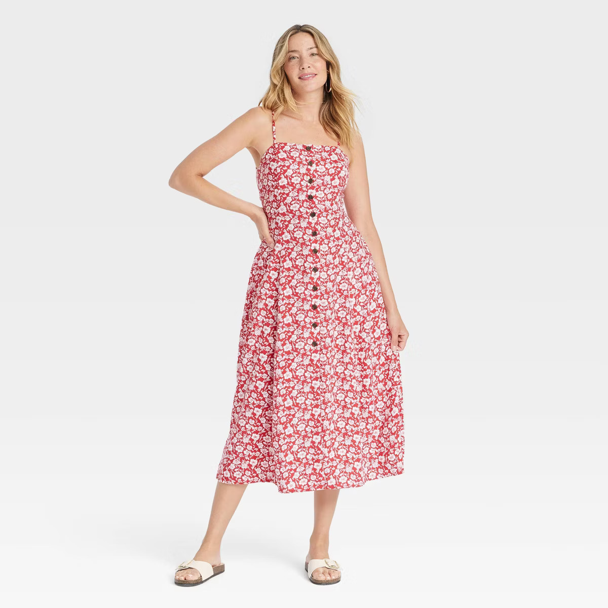 Women's Button-Front Midi Sundress - Universal Thread™ | Target
