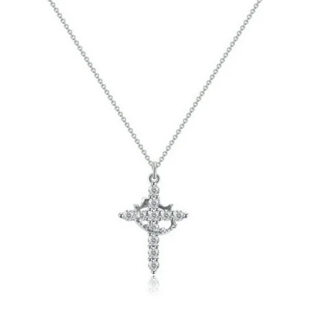 QVVWOPQ Cross Rotated Crown Necklace Diamond Cross Necklace for women-Dainty 14k Gold Cubic Zirconia Pendant Necklaces | Walmart (US)