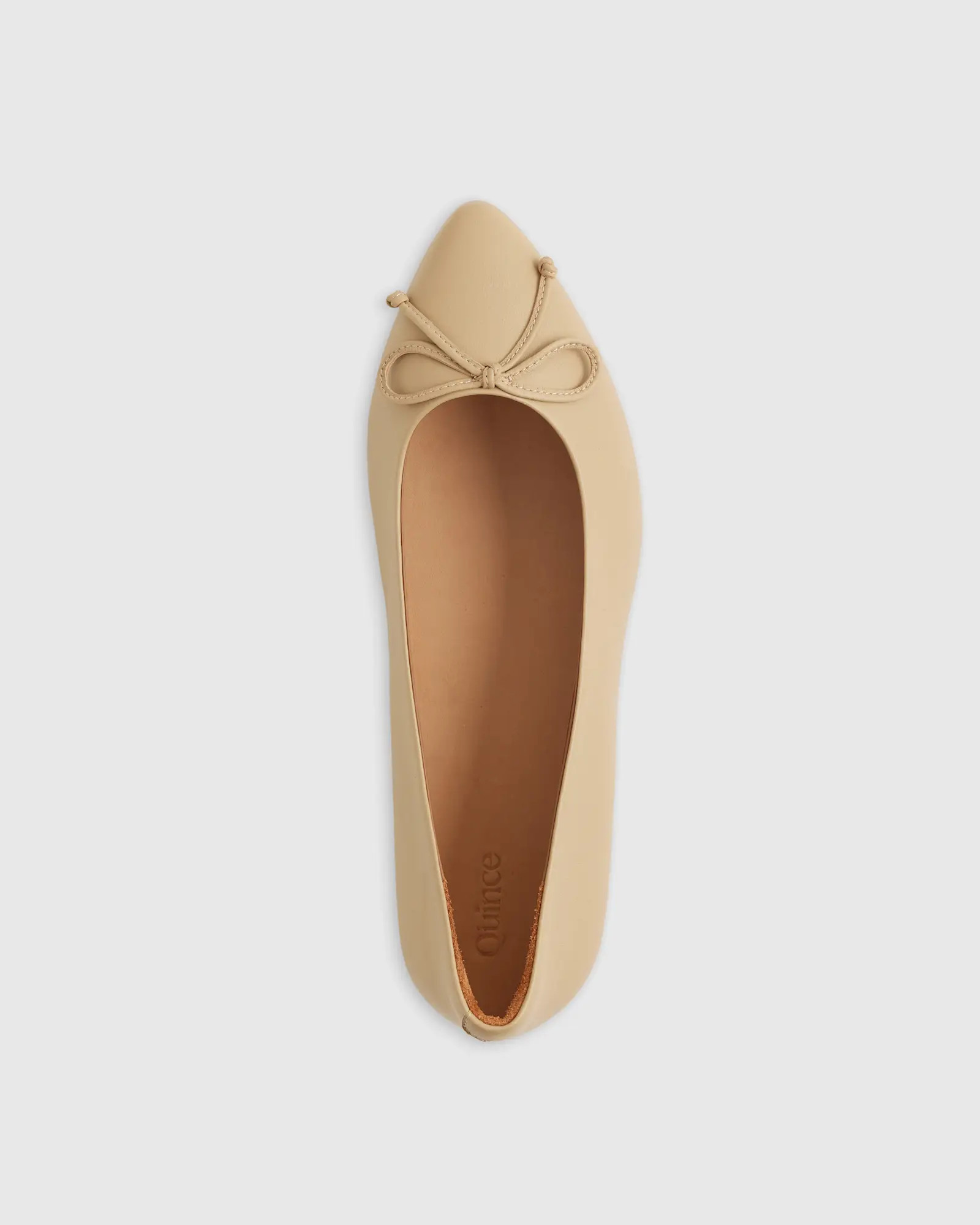 Italian Leather Pointed Bow Flat | Quince