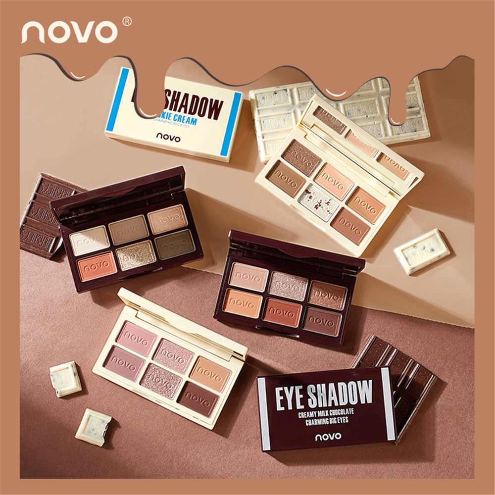 Paleta De Sombras De Chocolate / Sedoso / Nude / Fosco / À Prova D 'Água / 6 Cores | Shopee (BR)