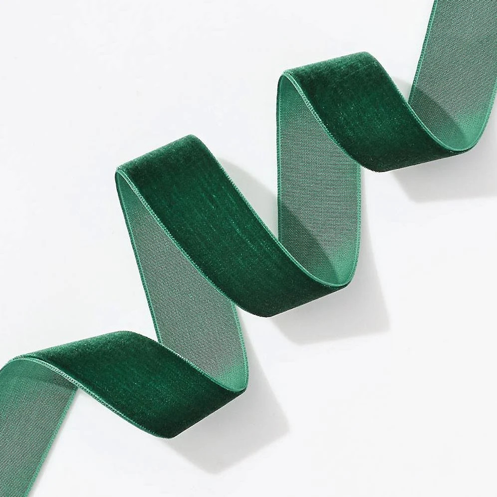Velvet Evergreen Ribbon 1" 5 YD | Paper Source