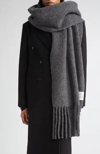 Santo Large Baby Alpaca Blend Fringe Scarf | Nordstrom