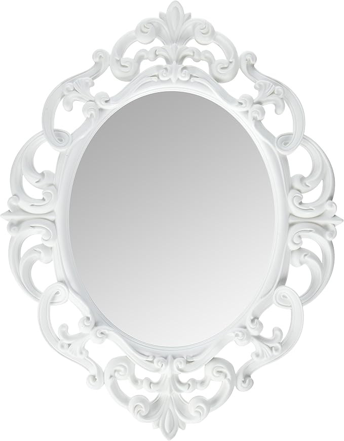 Amazon.com: Kole Imports Oval Vintage Wall Mirror, White, 11.5 x 15 Inch : Home & Kitchen | Amazon (US)