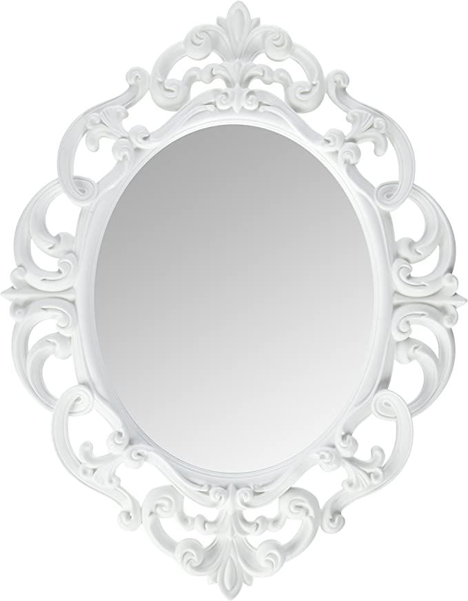 Amazon.com: Kole Imports Oval Vintage Wall Mirror, White, 11.5 x 15 Inch : Home & Kitchen | Amazon (US)