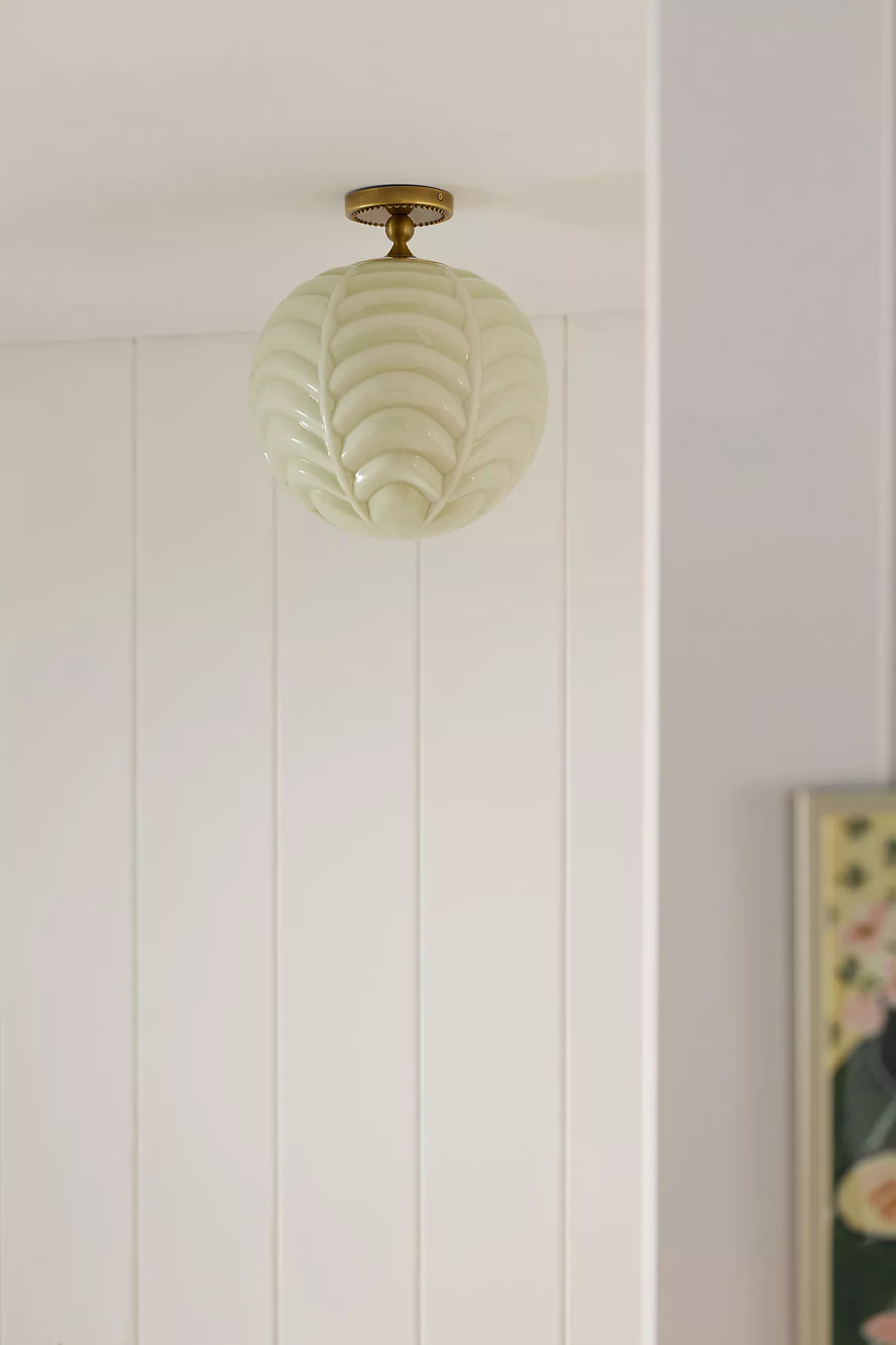Charlotte Milk Glass Semi-Flush Mount | Anthropologie (US)