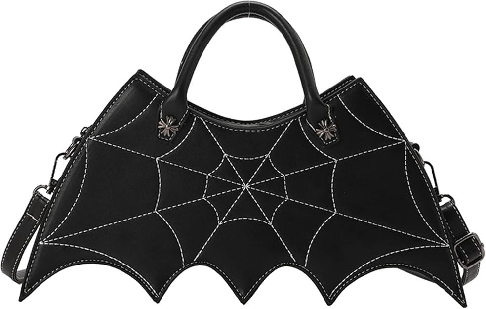 KUANG! Women Novelty Bat Spider Web Devil Tote Shoulder Bag Fashion Halloween Treat or Trick Hand... | Amazon (US)