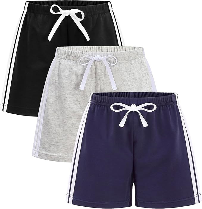 3 Pack Toddler Boys Girls Cotton Running Athletic Shorts, Kids Summer Casual Fashion Soccer Short... | Amazon (US)