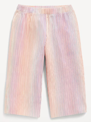 Shiny Metallic Cropped Wide-Leg Pants for Toddler Girls | Old Navy (US)