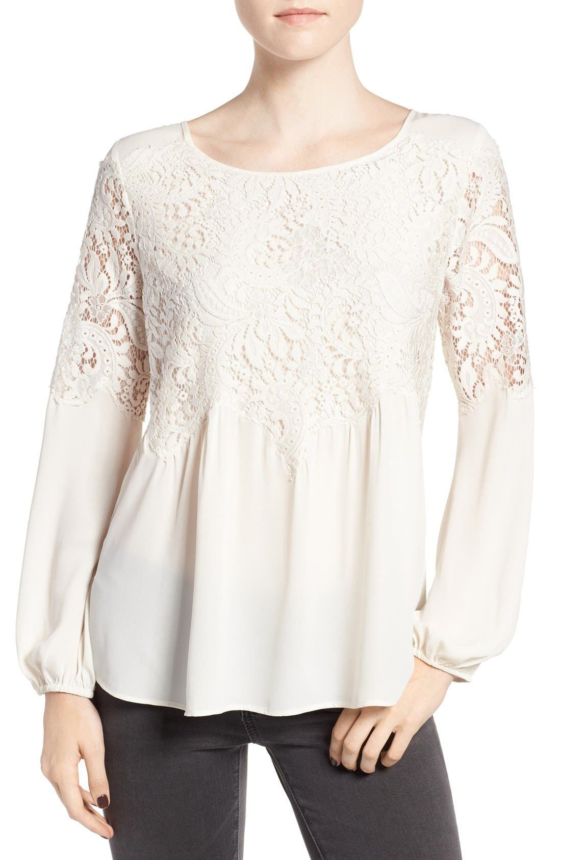 Button Back Lace Top | Nordstrom