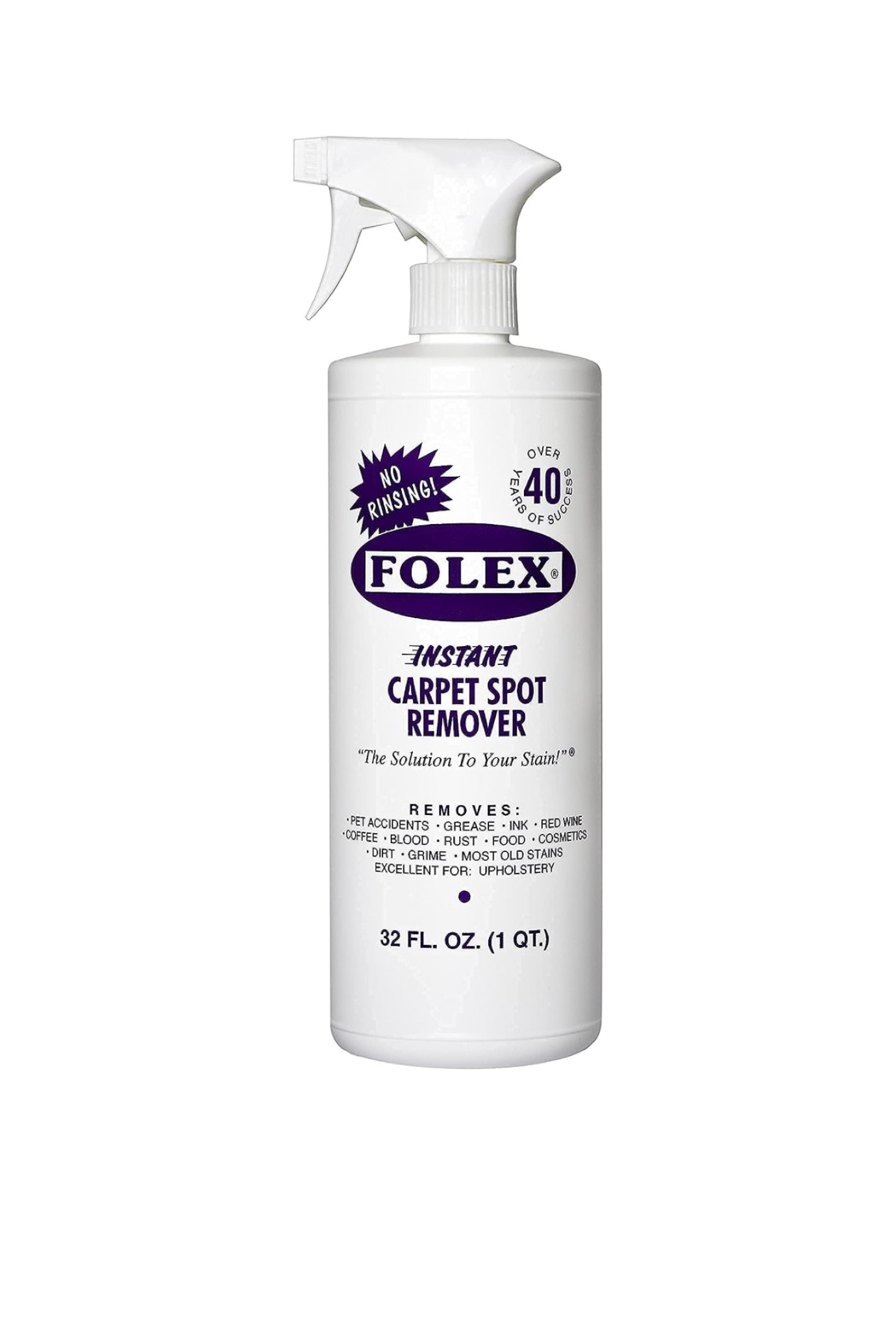 
Folex Cleaner — Removes pet accidents, grease, ink, red wine, coffee, blood, rust, food, cosmetics, dirt, grime, and even most old stains. 

FOLEX is water based, odor free, non-magnetic, non-flammable, and contains no solvents. No rinsing, vacuuming, or waiting to see results. 

And FOLEX Instant Carpet Spot Remover is Safe to Use Around Children and Pets if used as directed!

#LTKHome #LTKFamily
