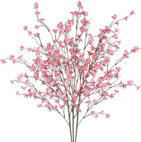 3 Pcs Cherry Blossom Branches Artificial Flowers for Spring Summer Indoor Decoration Faux Cherry ... | Amazon (US)