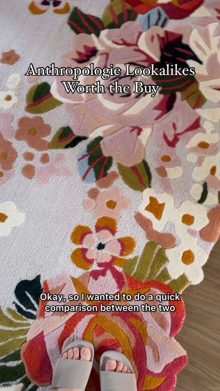 Comparing two lookalike Anthropologie rugs - floral rug - wool rug - designer look for less - high end lookalike- bedroom rug - living room rug- dining room rug

#LTKStyleTip #LTKHome #LTKVideo