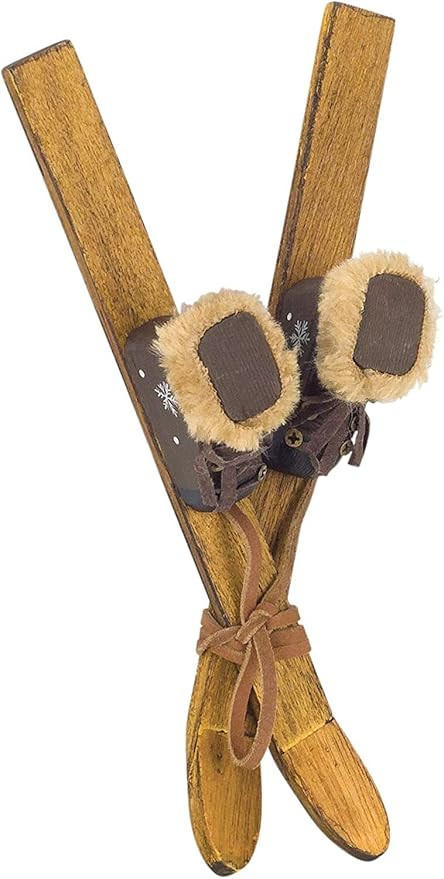 Melrose 76067 Ski and Boot Ornament, Wood, 9 inches Height, Brown and Grey | Amazon (US)