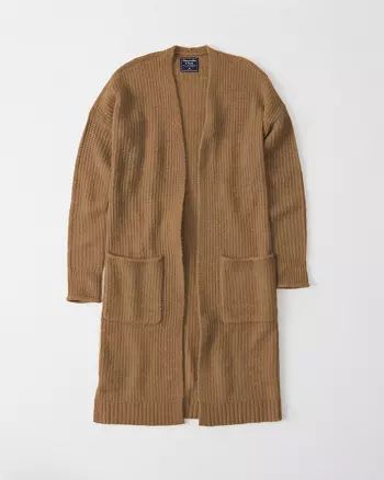 Longer-Length Open-Front Cardigan | Abercrombie & Fitch US & UK