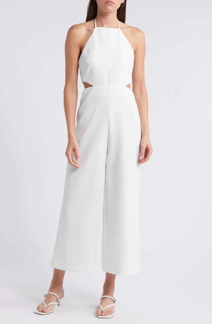 MANGO Cutout Halter Jumpsuit | Nordstrom | Nordstrom