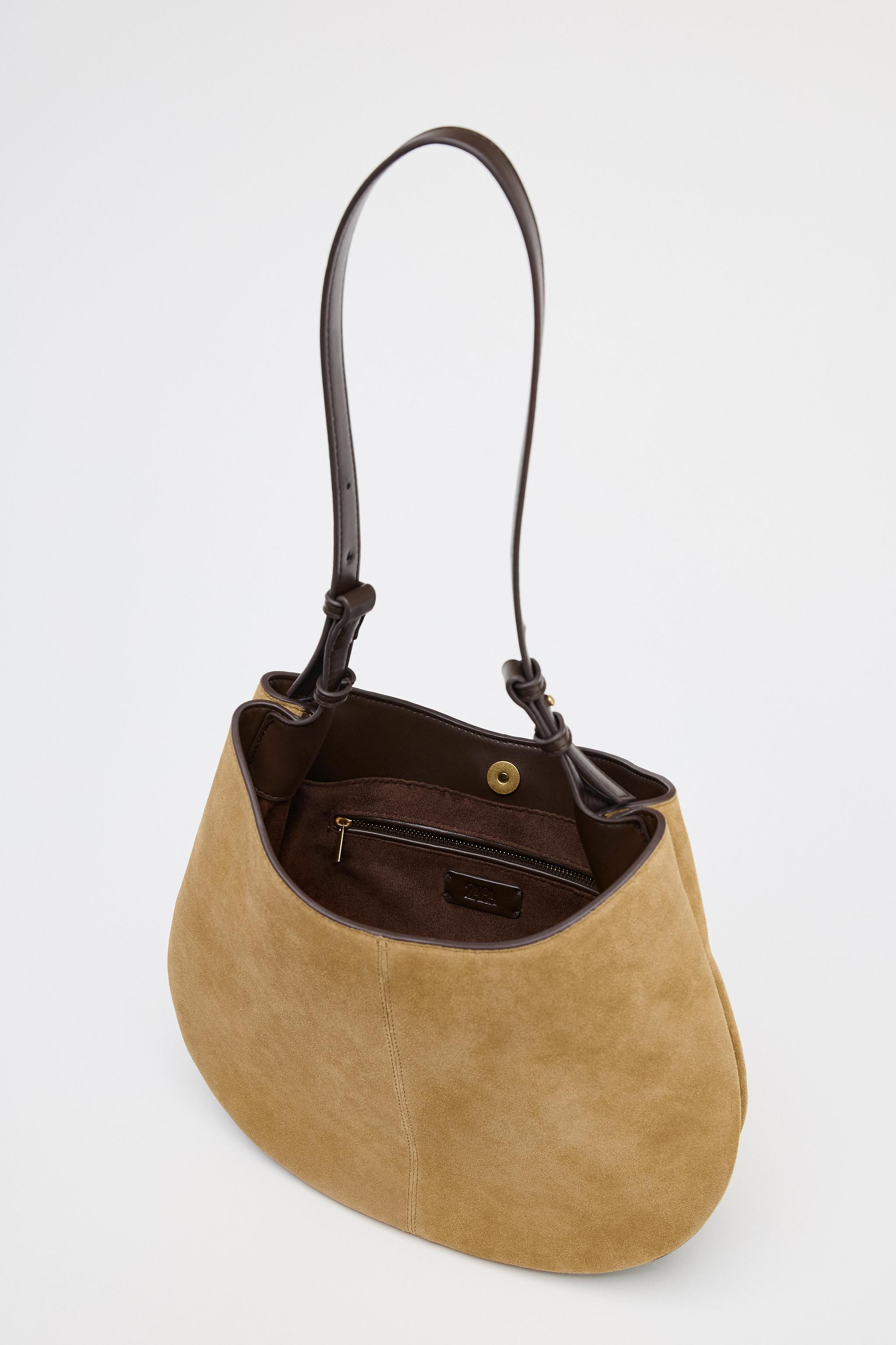 SPLIT SUEDE SHOULDER BAG | Zara UK