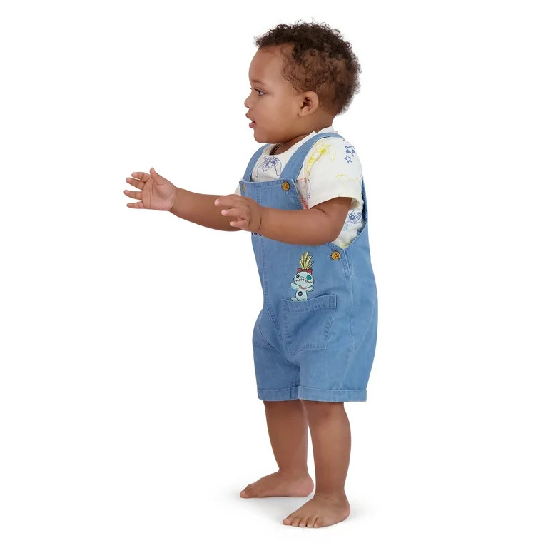 Stitch Baby Boy Shortall Set, Sizes 0/3 Months-24 Months - Walmart.com | Walmart (US)