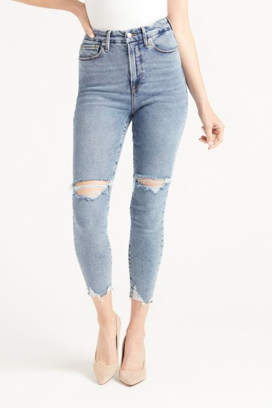 Good American  Good Waist Crop Chewed Hem | Evereve