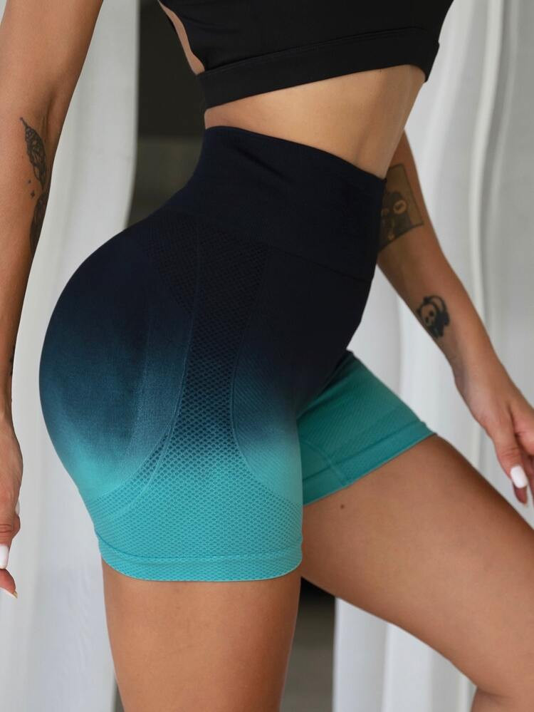 Seamless Ombre Sports Shorts | SHEIN