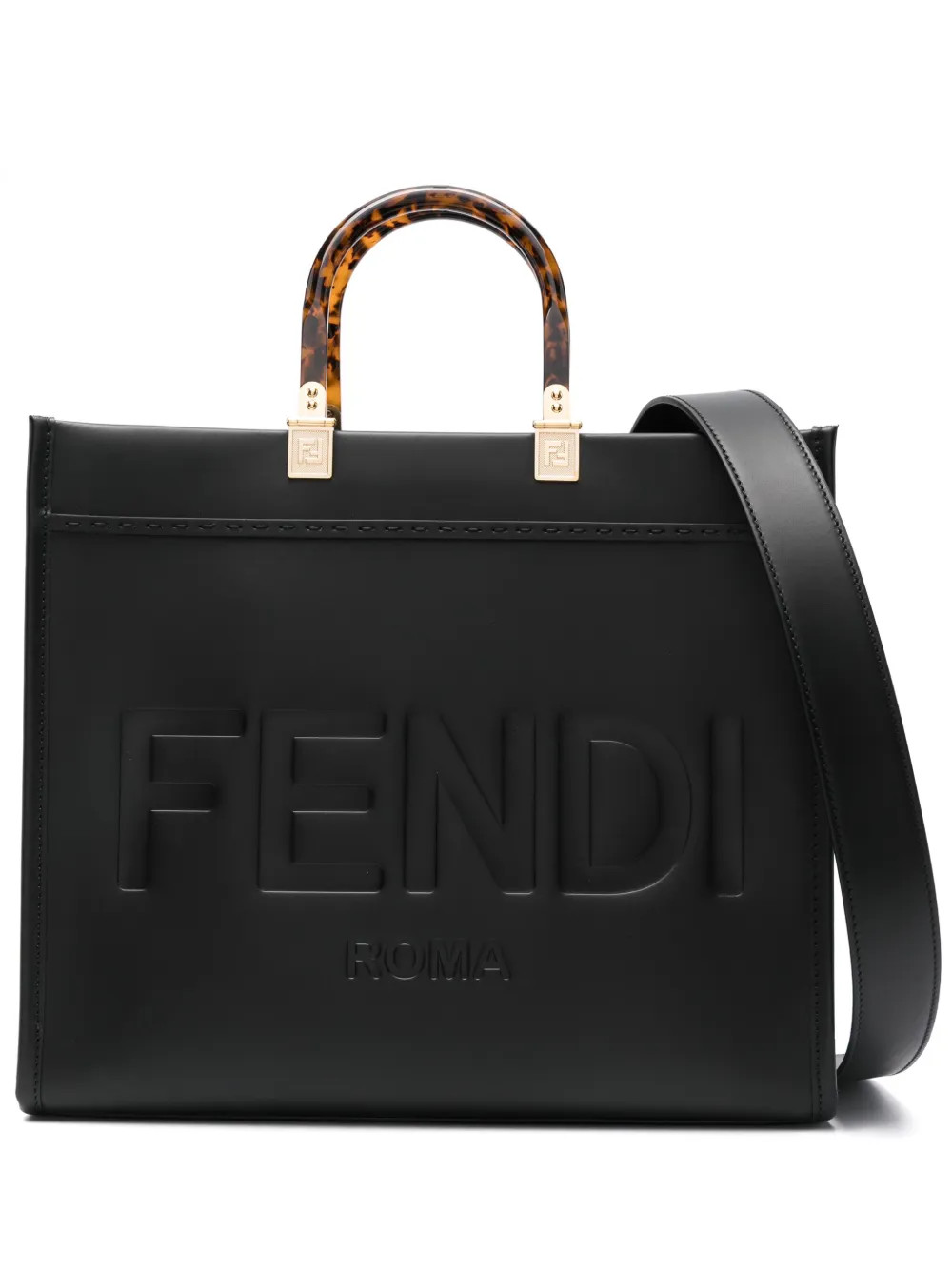 FENDI Sunshine logo-debossed Tote | Black | FARFETCH | Farfetch Global