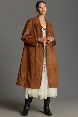 By Anthropologie Faux-Suede Trench Coat | Anthropologie (UK)