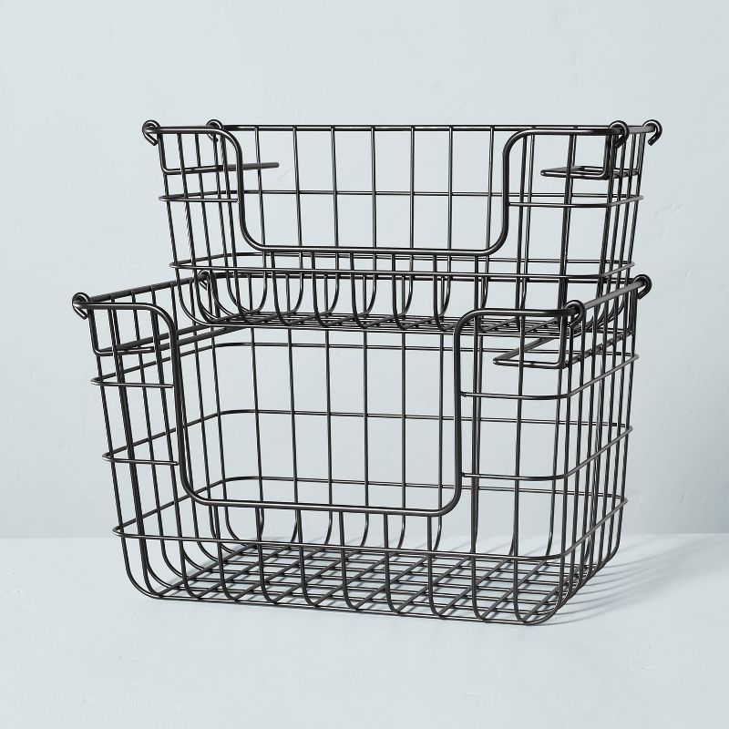 Stacking Wire Storage Basket Matte Black - Hearth & Hand™ with Magnolia | Target