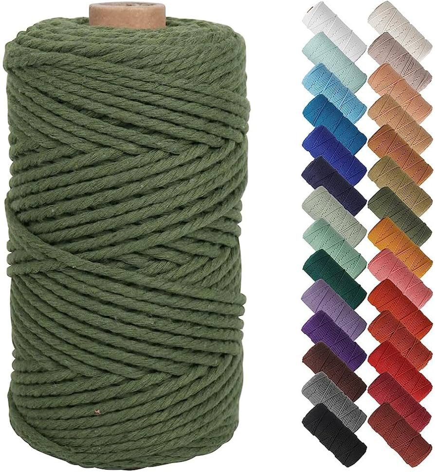Amazon.com: NOANTA Dark Green Macrame Cord 3mm x 109yards, Colored Macrame Rope, Cotton Rope Macr... | Amazon (US)