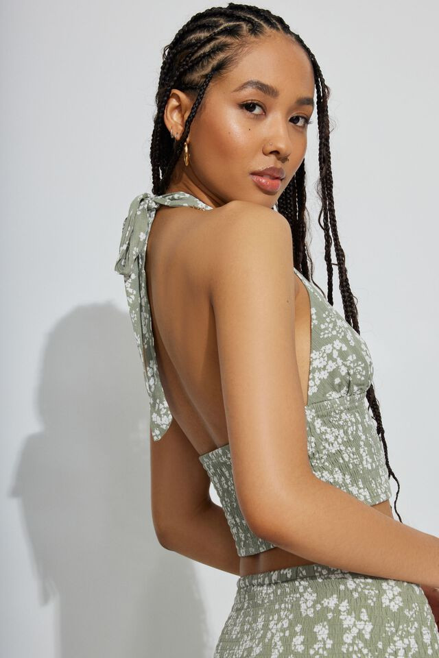 Ayla Smocked Halter Top | Garage Clothing