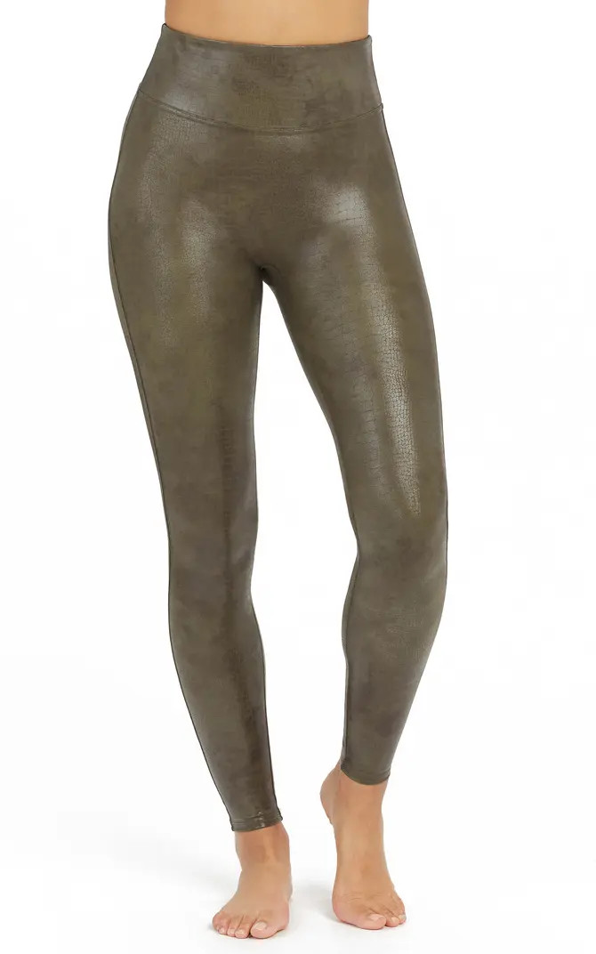 Croc Embossed High Waist Faux Leather Leggings | Nordstrom