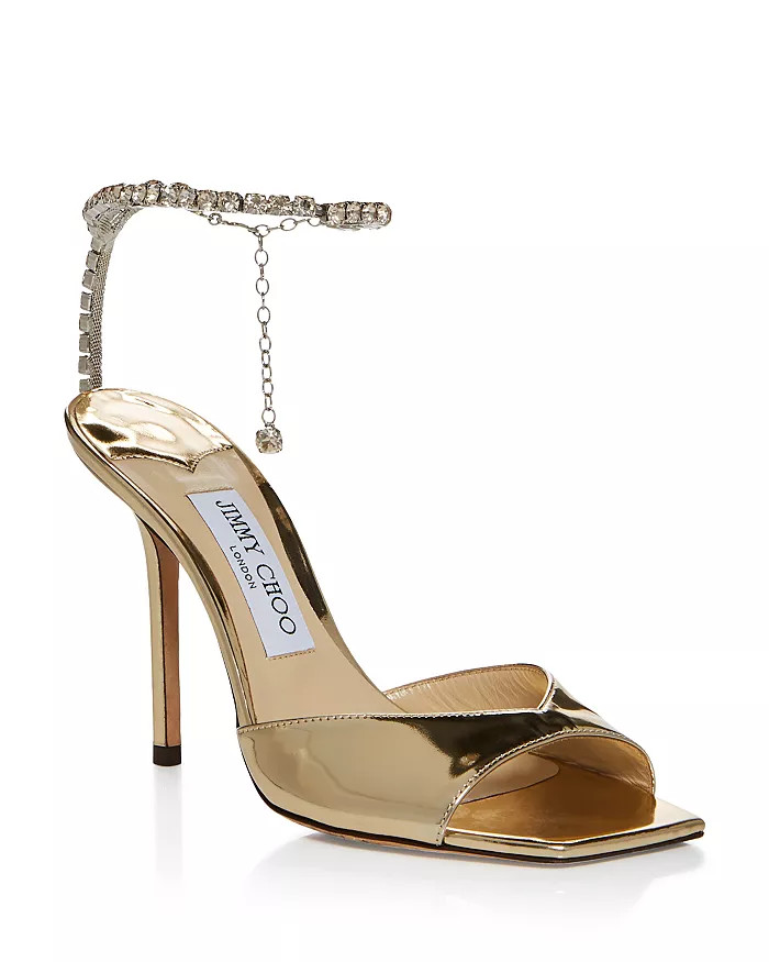Women's Saeda Ankle Strap Chain 100 High Heel Sandals | Bloomingdale's (US)
