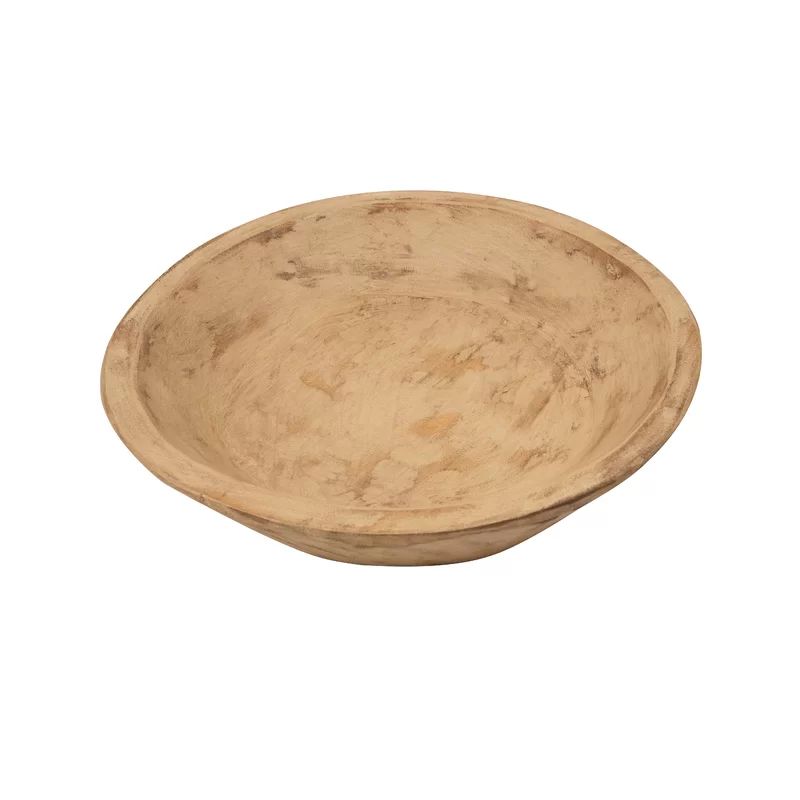 Tania Rustic Round Wooden Dough Decorative Bowl | Wayfair North America