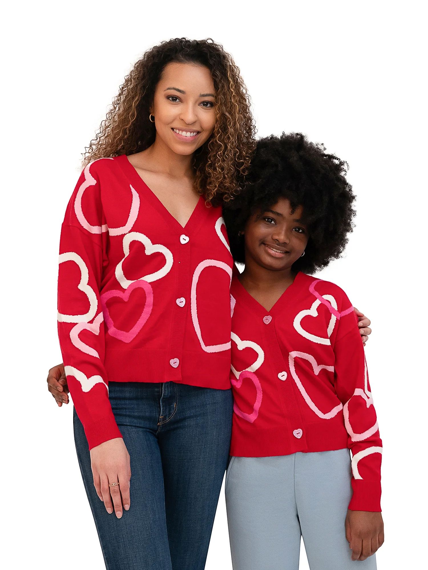 Jollidays Mommy & Me Button Front Chenille Heart Cardigan | Walmart (US)