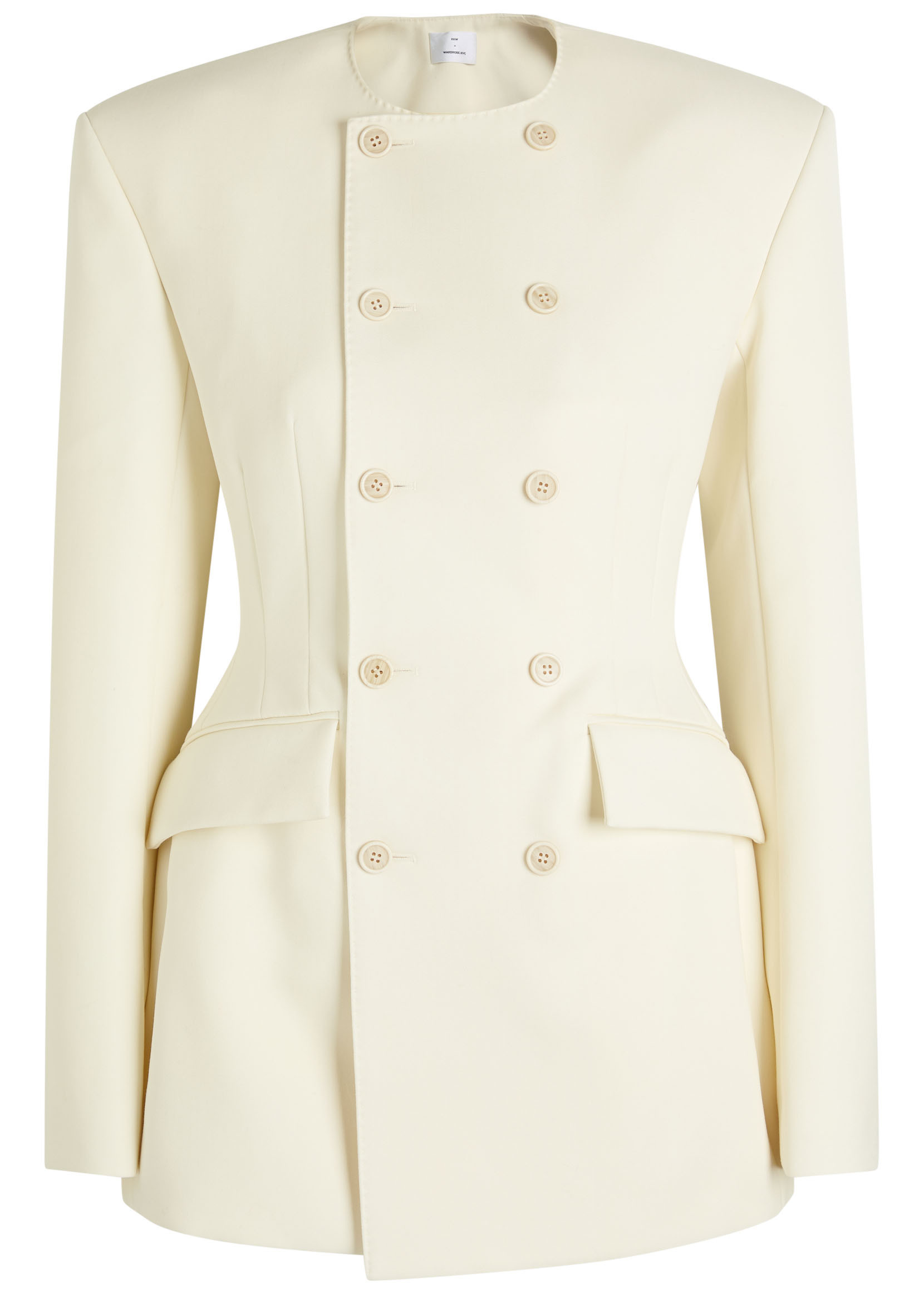 X RHW double-breasted wool-blend mini blazer dress | Harvey Nichols