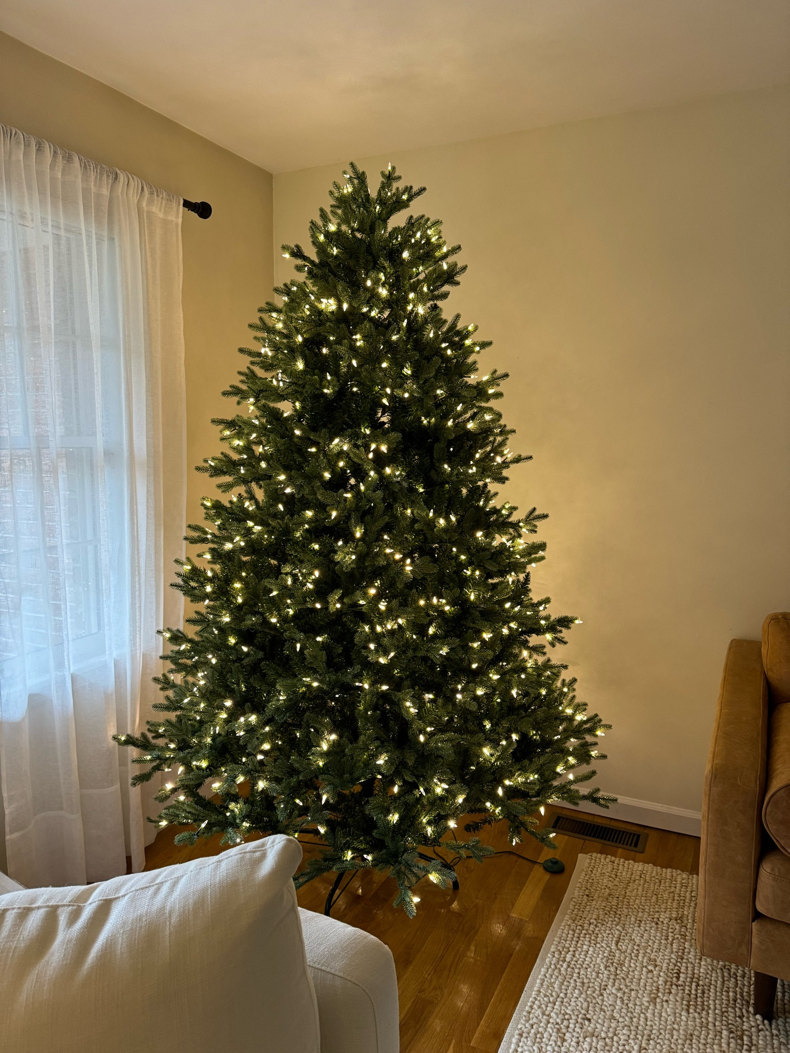 Home Depot Christmas tree. Color changing lights with a bright white light and full base  

#LTKSeasonal #LTKHoliday