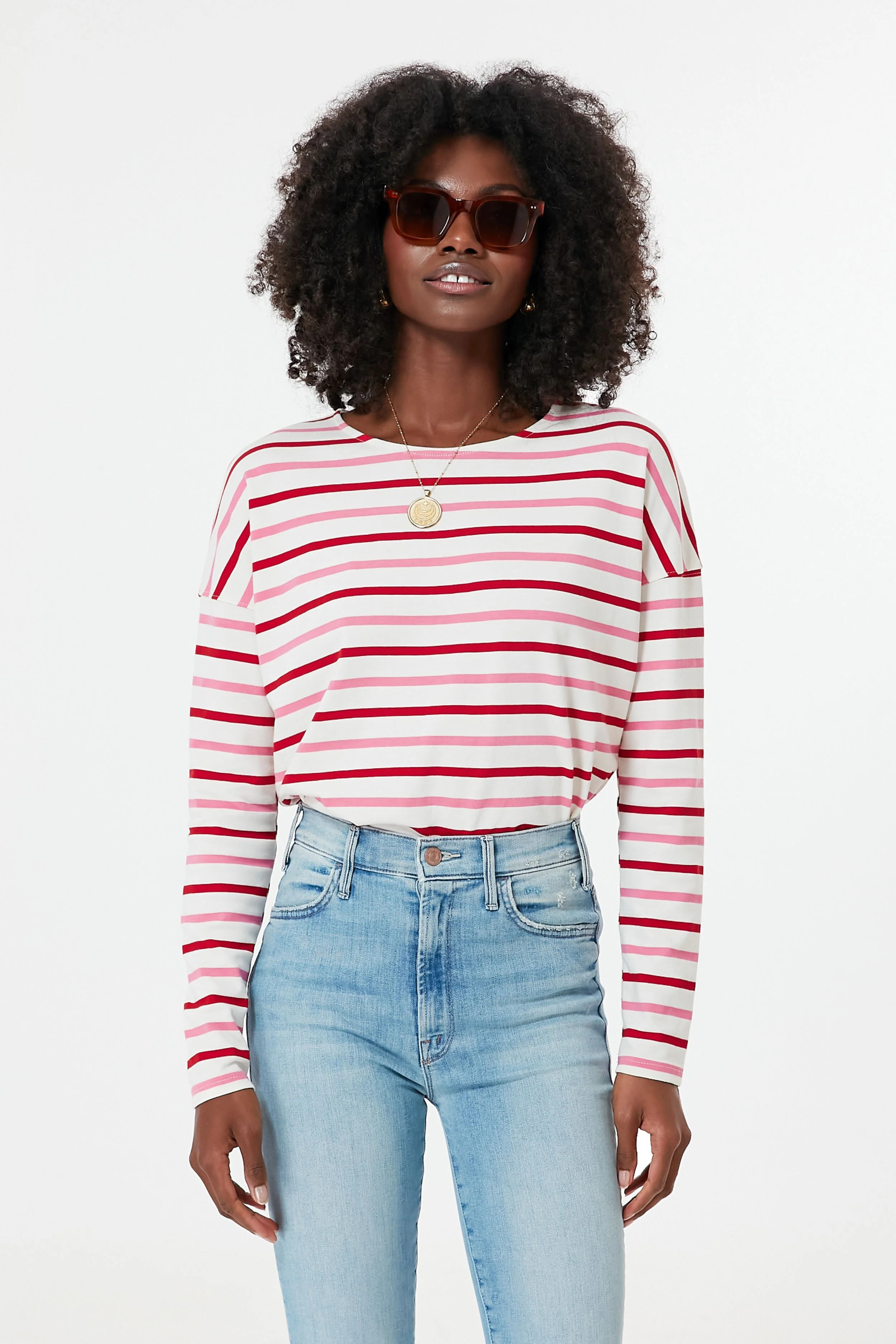 Red and Pink Stripe Hayden Tee | Tuckernuck (US)