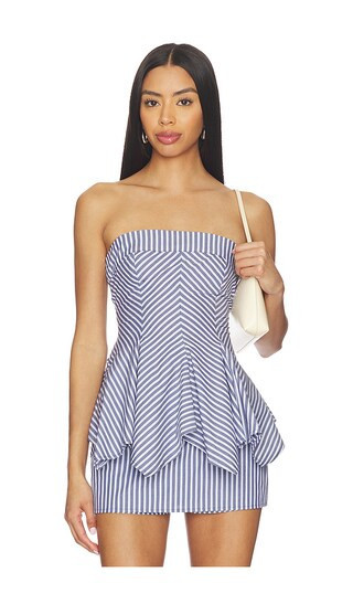 Lovers and Friends Gracie Top in Blue. - size XXS | Revolve Clothing (Global)