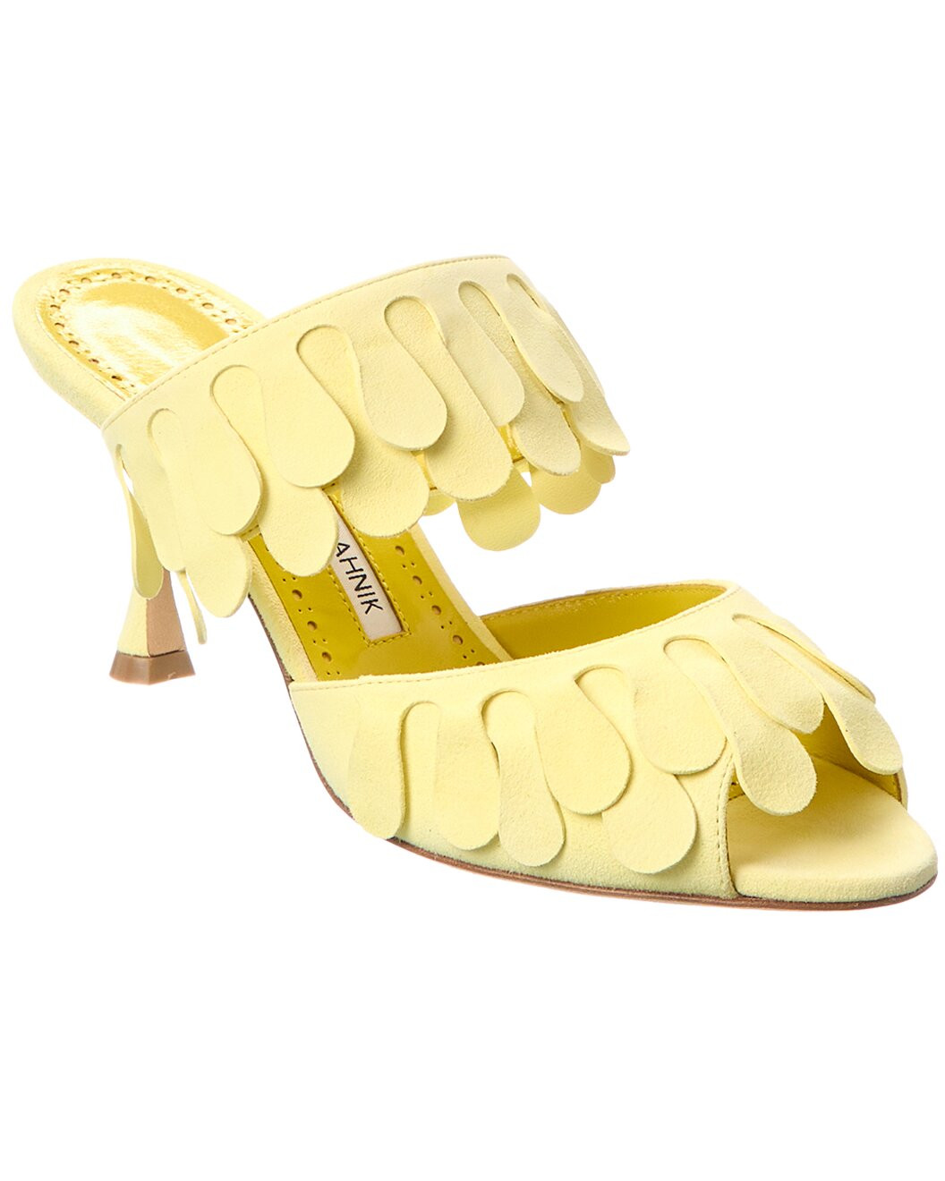 Manolo Blahnik Kelna 70 Suede Sandal | Gilt & Gilt City