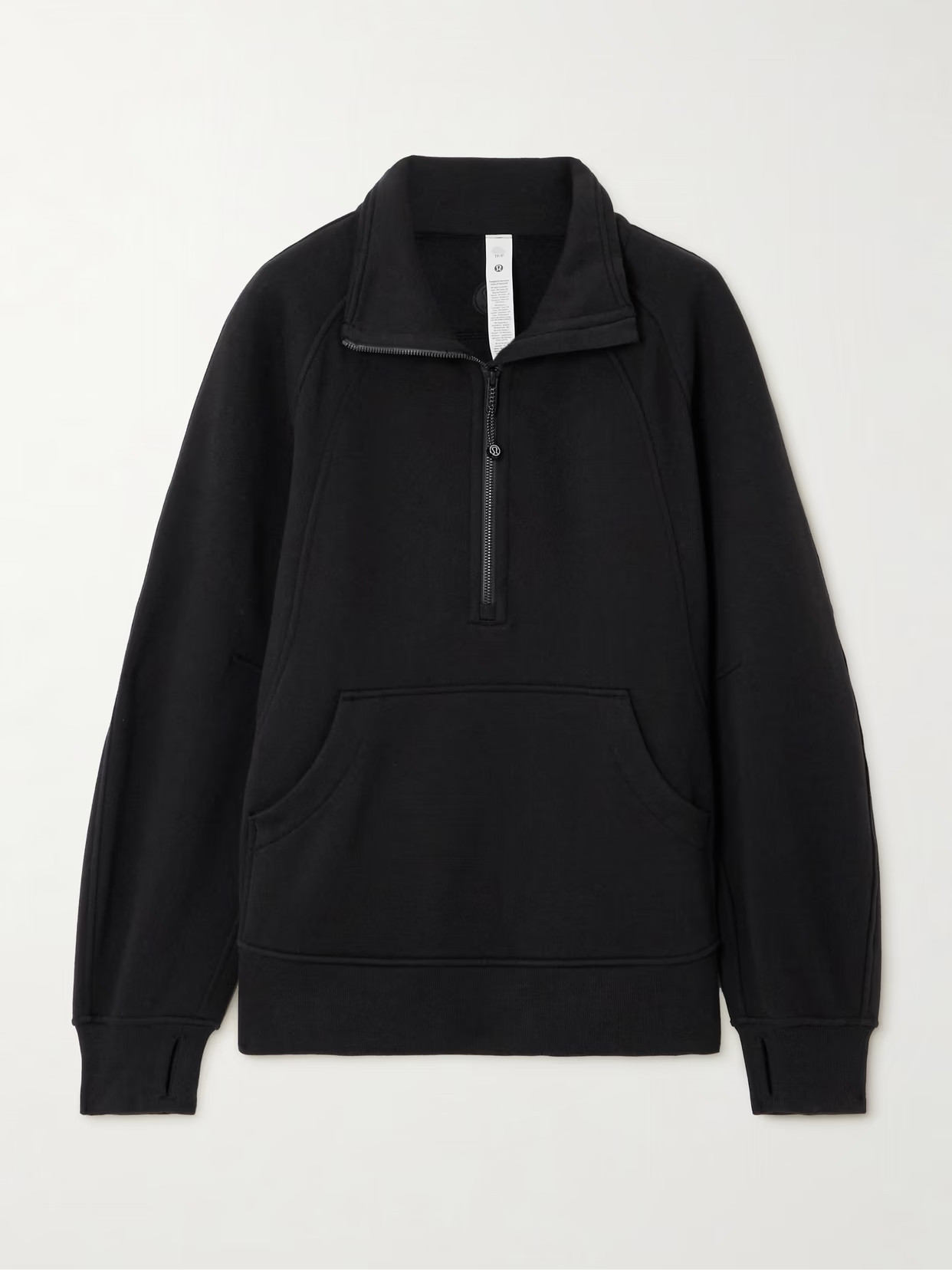 lululemon - Scuba Cotton-blend Jersey Half-zip Sweater - Black | NET-A-PORTER (US)