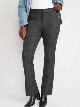 High-Waisted Plaid Never-Fade Pixie Flare Pants for Women | Old Navy (US)
