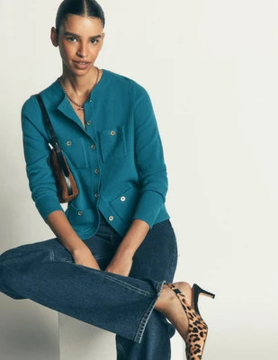 Marianne Merino Wool Cardigan-Storm Blue | Boden (US)