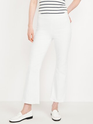 High-Waisted Weekender Pull-On Crop Flare Jeans | Old Navy (US)
