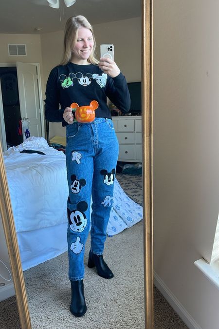 Disney Halloween outfit / costume for adults. Mickey Mouse jeans and pumpkin mug  

#LTKHalloween #LTKSeasonal #LTKunder100